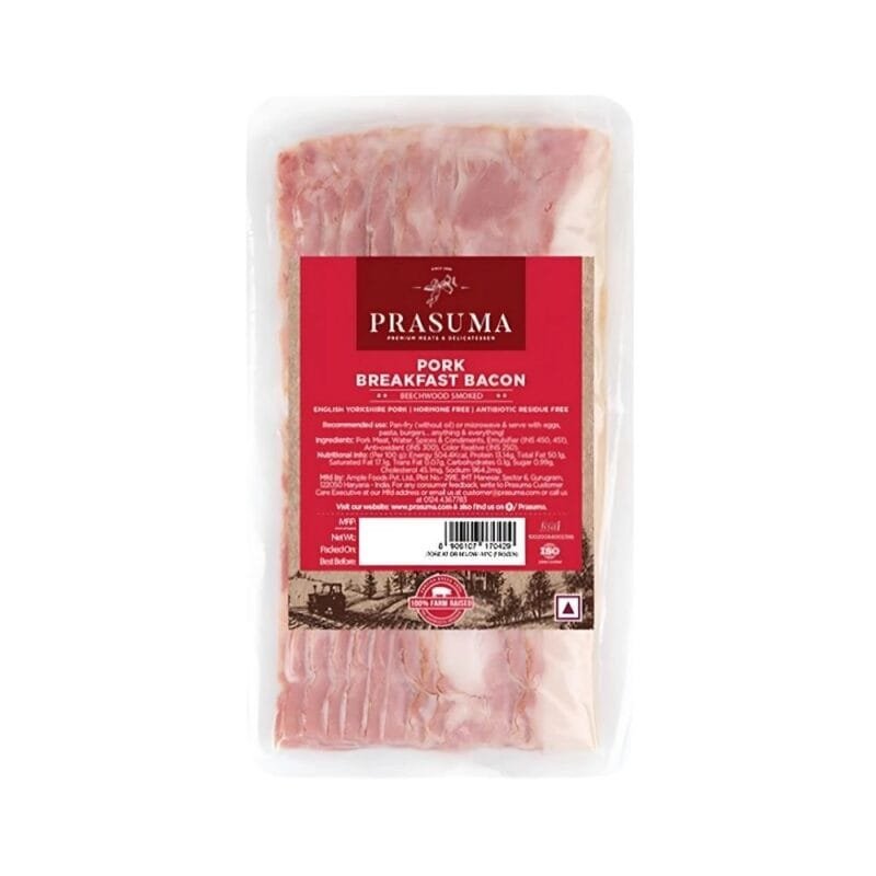 Prasuma Pork Bacon, 1 Kg Pack (Frozen)